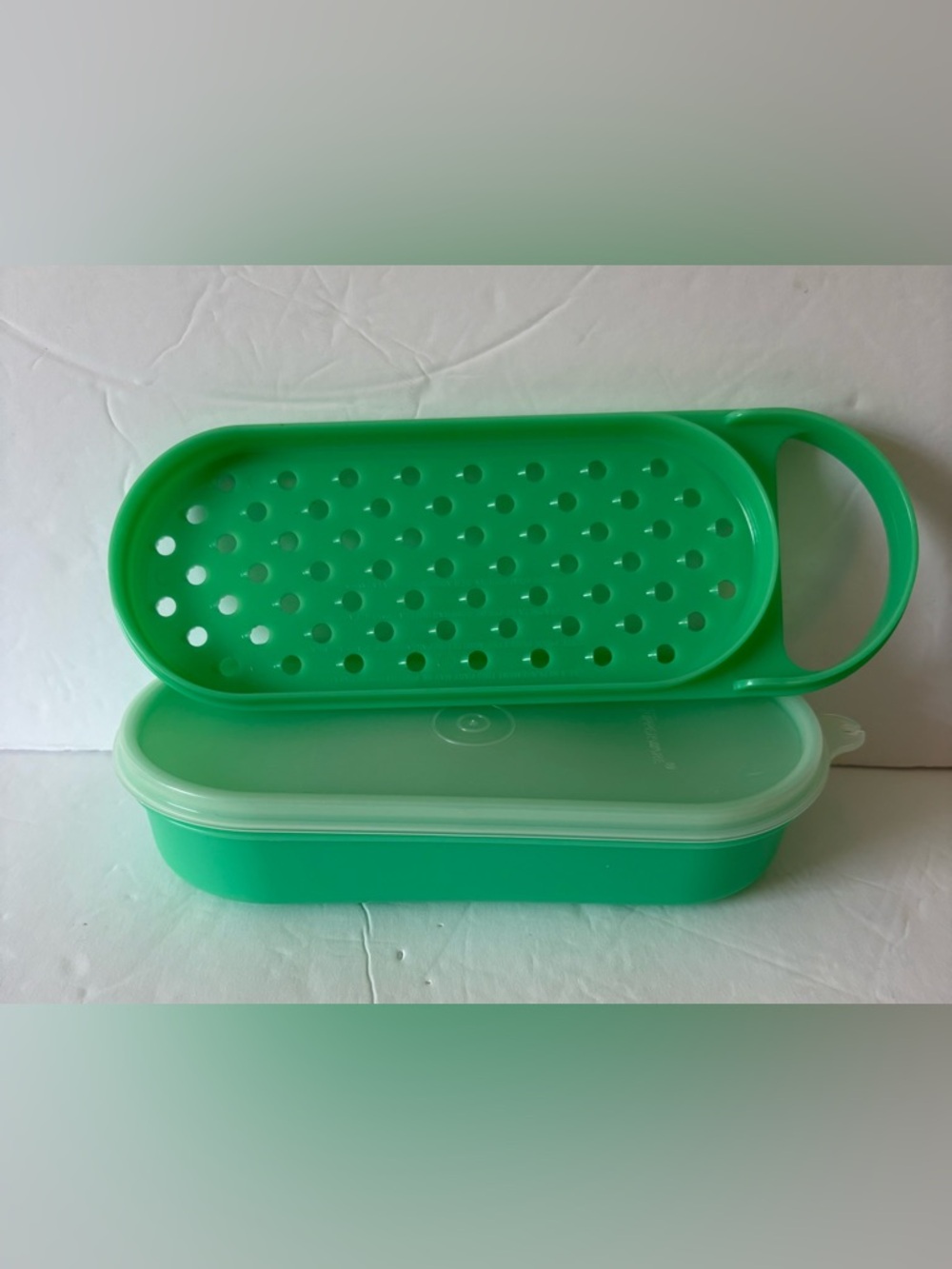 Tupperware Handy Grater jadeite Green 3 Piece Set 1375
